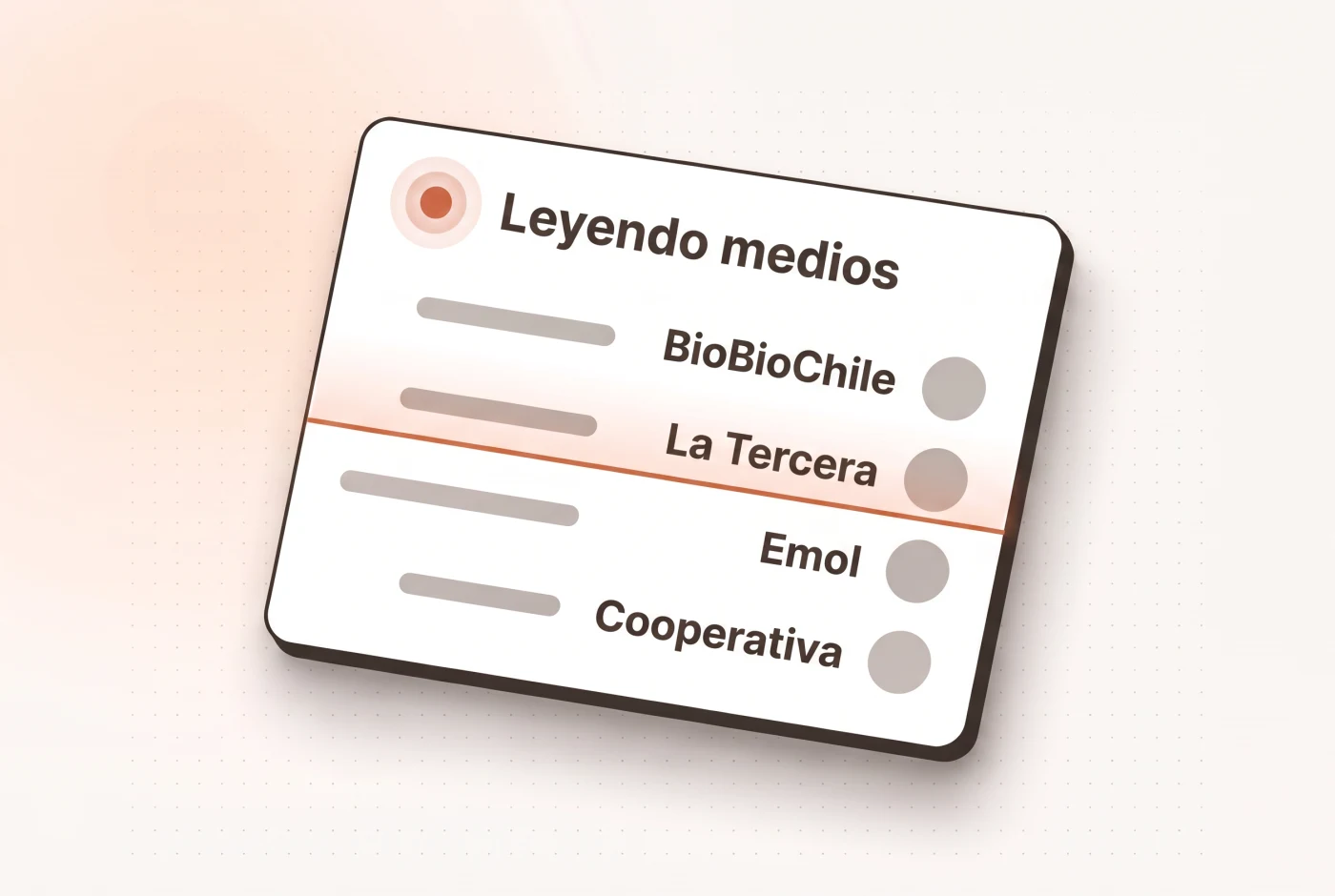 Atalaya leyendo medios: BioBioChile, La Tercera, Emol y Cooperativa.